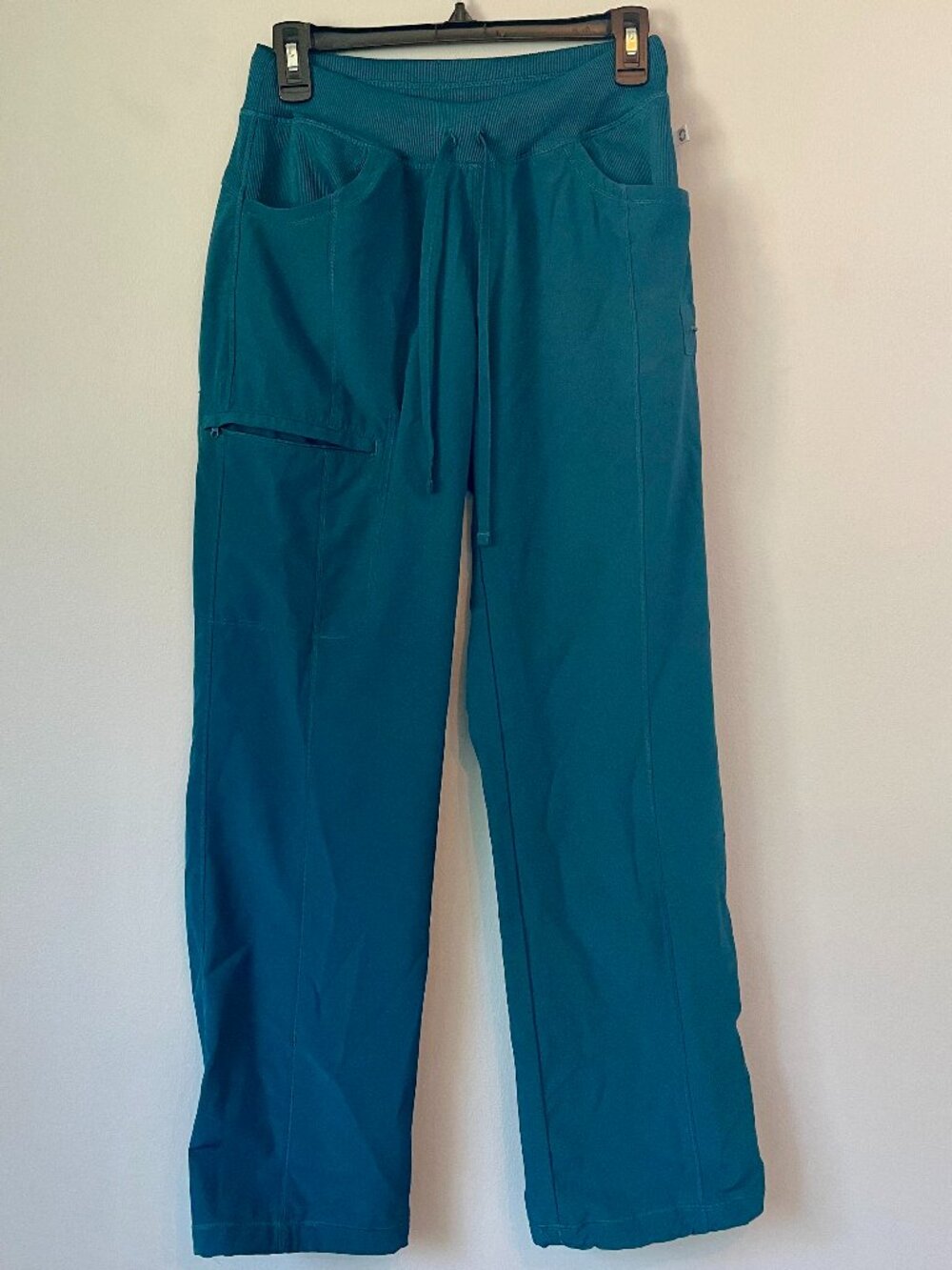 Cherokee Infinity Straight Leg Drawstring Teal Pants (S)
